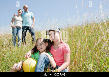 Ritratto di famiglia, Mannheim, Baden-Württemberg, Germania Foto Stock