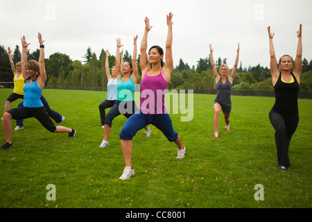 Il gruppo di donne Working-Out, Portland, Multnomah County, Oregon, Stati Uniti d'America Foto Stock