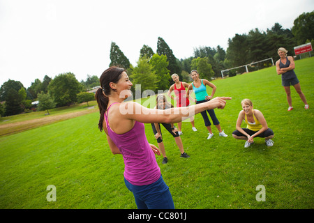 Il gruppo di donne Working-Out, Portland, Multnomah County, Oregon, Stati Uniti d'America Foto Stock