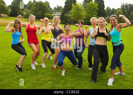 Il gruppo di donne Working-Out, Portland, Multnomah County, Oregon, Stati Uniti d'America Foto Stock