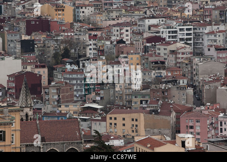 Vedute di Istanbul dalla Torre Galata. Foto Stock