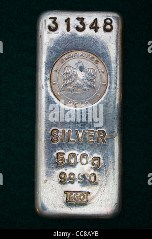 Emirati Arabi Uniti 500 Grammo Silver Bar (Lingotto) Foto Stock