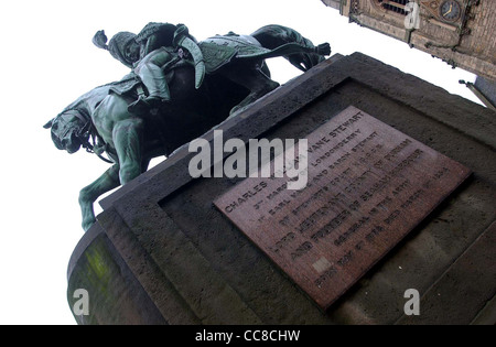 Durham city center views - Charles William Stewart palette statua Foto Stock