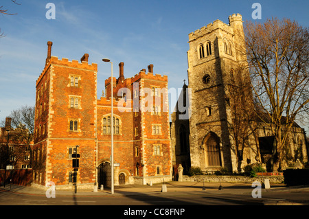 Lambeth Palace, Ufficiale di Londra residenza dell Arcivescovo di Canterbury, London, England, Regno Unito Foto Stock