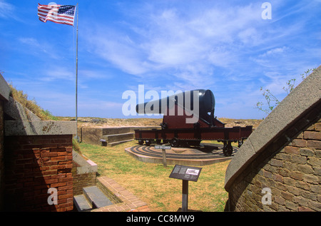 15 pollici cannone Radman a Fort Massachusetts sulla nave Isola, Gulf Islands National Seashore, Gulfport, Mississippi, AGPix 0639 Foto Stock