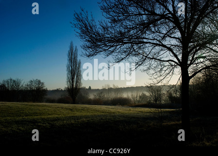 Un pupazzo di neve la mattina in Lloyd Park, Croydon, Surrey, Regno Unito. Immagine orizzontale. Foto Stock