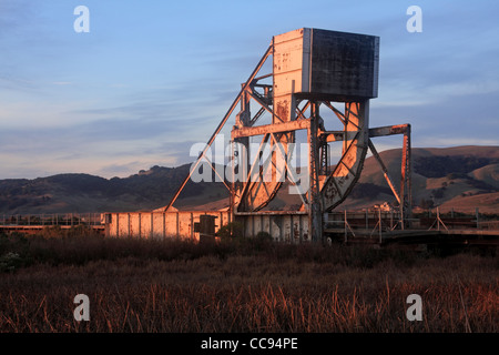 Il Wingo ponte levatoio attraversa Sonoma Creek vicino la città fantasma di Wingo nella California del Nord, a nord di San Francisco. Foto Stock