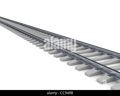 Ferrovia su sfondo bianco. Computer immagine generata Foto Stock