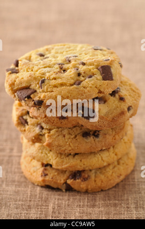 Pila di biscotti al cioccolato Foto Stock