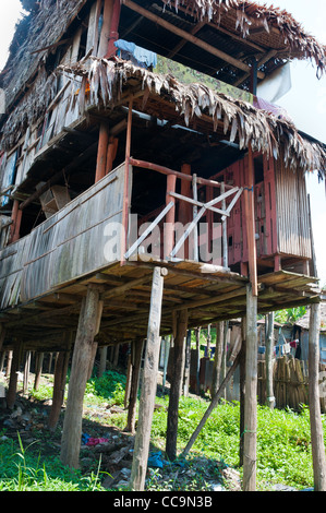 Iquitos, Perù. La baraccopoli in Belen quartiere. Foto Stock