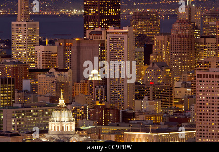 Vista da Twin Peaks di San Francisco, California, Stati Uniti d'America Foto Stock