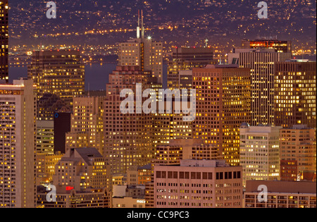 Vista da Twin Peaks di San Francisco, California, Stati Uniti d'America Foto Stock