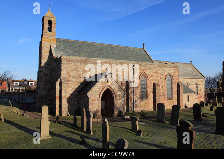 Santa Maria la Chiesa Parrocchiale a Isola Santa North East England, Regno Unito Foto Stock