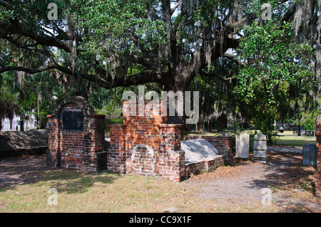 Parco coloniale cimitero, Savannah, Georgia Foto Stock