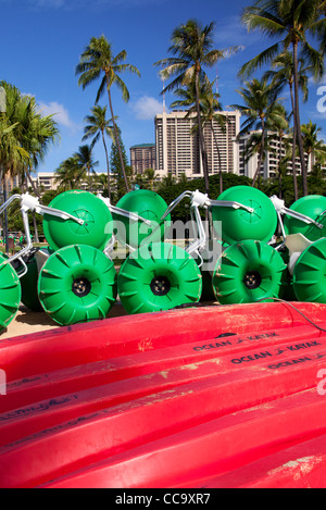 La spiaggia di Waikiki, Honolulu, Hawaii. Foto Stock