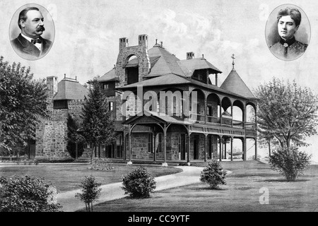Vista di quercia (noto anche come parte superiore rossa), la residenza del presidente Grover Cleveland 3542 Newark San, NW, Washington D.C., circa 1887 Foto Stock