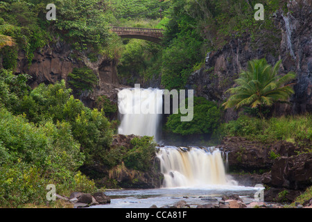 Ohe"o Gulch - aka sette piscine sacra, Haleakala National Park, vicino a Maui, Hawaii. Foto Stock