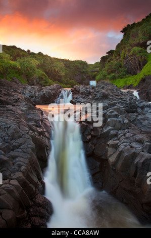 Ohe"o Gulch - aka sette piscine sacra, Haleakala National Park, vicino a Maui, Hawaii. Foto Stock