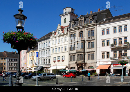 Mercato dell'est della città sassone di Zittau in Alta Lusazia. Foto Stock