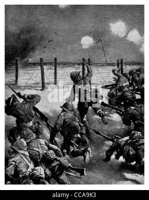 28 settembre 1916 carica nel deserto 2° Reggimento Dorset Kut-Al-Imara generale Townsend's British contro i turchi a baionetta fucile Foto Stock