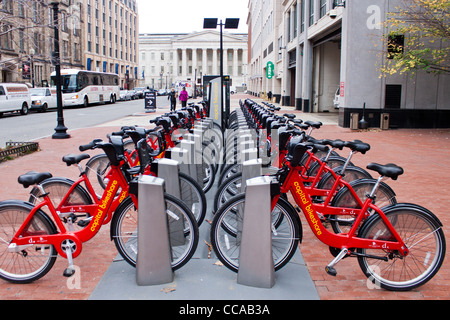 Rack Bikeshare in Washington DC Foto Stock