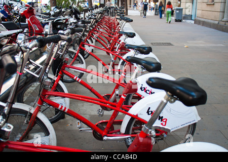 Rack Bikeshare nel centro cittadino di Washington DC Foto Stock