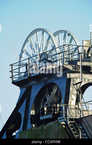 Pleasley colliery scorte di testa Foto Stock