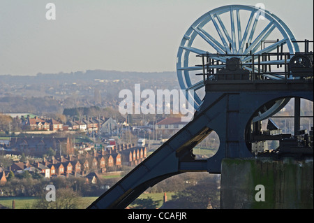 Pleasley colliery scorte di testa Foto Stock