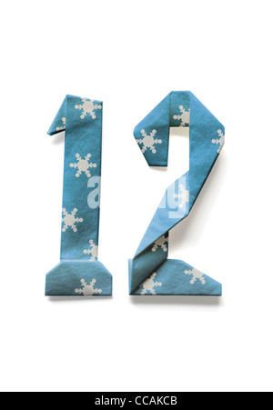 Numero 12 in origami Foto Stock