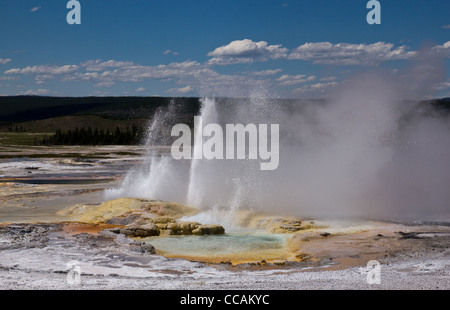 A clessidra Geyser trovati nella parte inferiore Geyser Basin nel Parco Nazionale di Yellowstone. Foto Stock