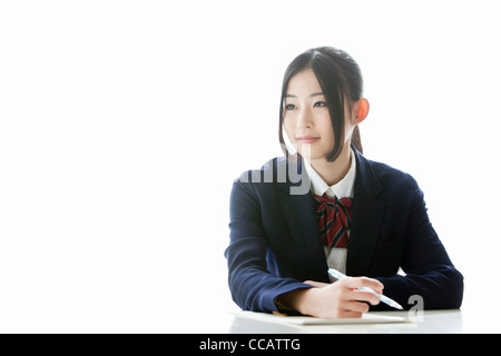 High School girl studiare Foto Stock