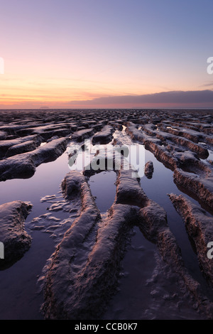Velme presso la baia di sabbia, Weston-super-Mare. Somerset. In Inghilterra. Regno Unito. Foto Stock