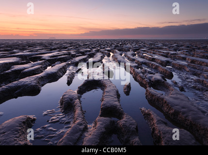 Velme presso la baia di sabbia, Weston-super-Mare. Somerset. In Inghilterra. Regno Unito. Foto Stock