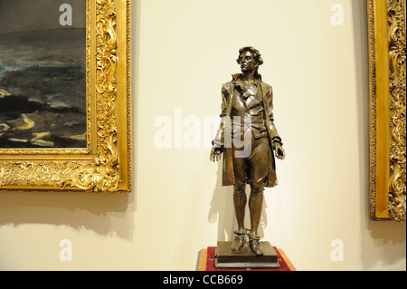 Una statua di guerra rivoluzionaria eroe Nathan Hale da Frederick William MacMonnies è nel Metropolitan Museum of Art di New York. Foto Stock