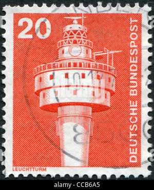 Germania - circa 1976: un timbro stampato in Germania, mostra la Alte Weser Lighthouse, circa 1976 Foto Stock