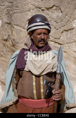 Giordania, nabataean antica città di Petra. protezioni vestiti in costumi antichi. Foto Stock