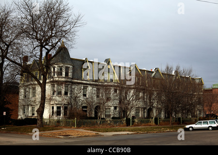 Nei primi anni del XX secolo casa di riga a Lincoln, Nebraska. Foto Stock