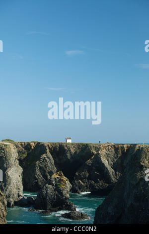 Aiguilles de Port Coton (aghi di Port Coton), Belle-Ile-en-Mer, Morbihan, in Bretagna, Francia Foto Stock