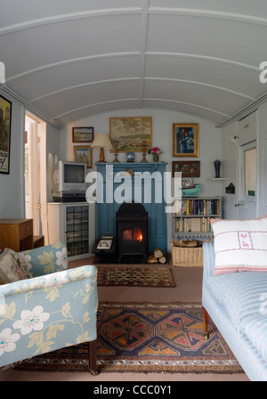 Ponte Whin carrozza ferroviaria House, Eype, Dorset trasporto interno Foto Stock