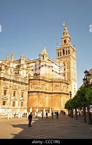 L'Europa, Spagna, Siviglia, Cattedrale Cattolica (uno dei più grandi del mondo, 1507, contenente il minareto originaria del XIII secolo Foto Stock