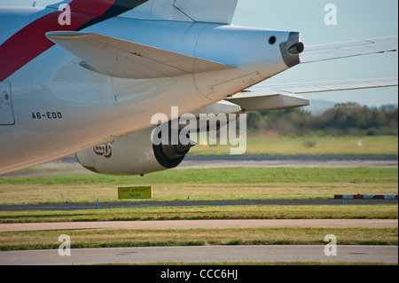 Airbus A380-800 all'Aeroporto di Manchester Inghilterra England Regno Unito Foto Stock