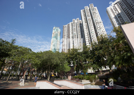 Aberdeen passeggiata lungomare e alloggiamento di blocchi di appartamenti hong kong RAS di Hong kong cina asia Foto Stock