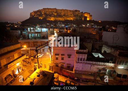 Forte Mehrangarh, Jodhpur, nel Rajasthan, India. Foto Stock