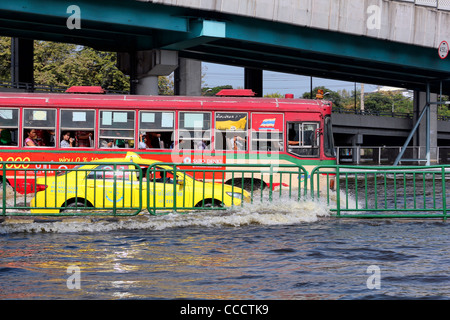 Taxi & Bus onde | Bangkok inondazioni | Novembre 2011 Foto Stock