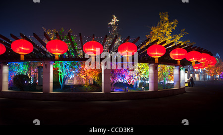 Pechino, Solana shopping center. Anno Nuovo Cinese decorazioni. Foto Stock