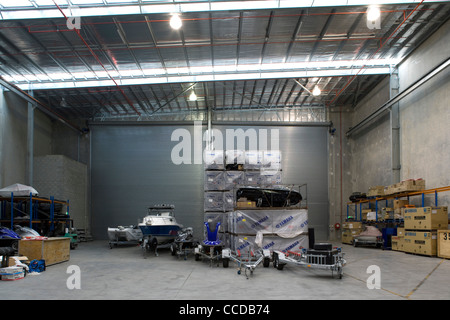 Yamaha Office, Brisbane, Queensland, Biscoe Wilson architetti, Marine Training Facility, magazzino Foto Stock