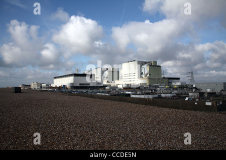 Dungeness Centrale Nucleare, Romney Marsh, Kent Foto Stock