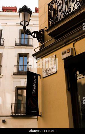 Calle del Prado, Madrid, Spagna. Foto Stock