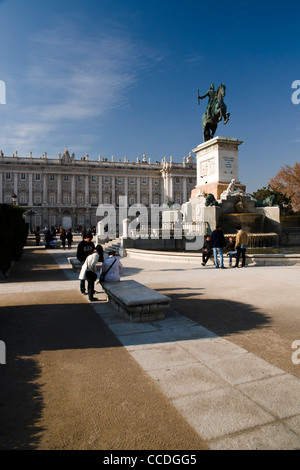 Plaza de Oriente, Madrid, Spagna. Foto Stock