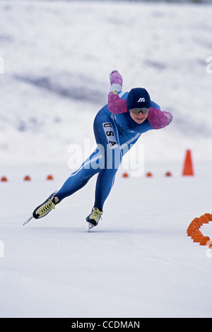 Bonnie Blair usa competono al 1993 noi Campionati Nazionali Foto Stock